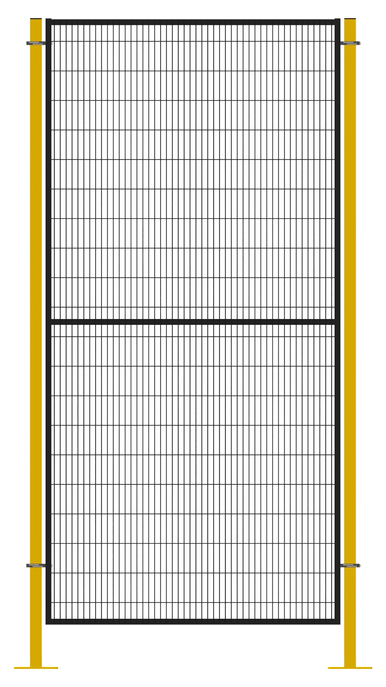 Prazamana modular safety fencing panel with branded yellow frame